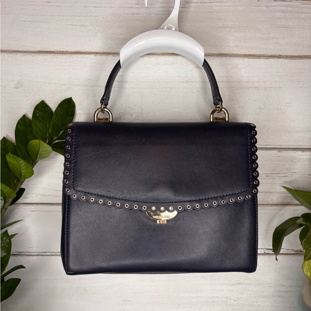 Michael Kors Black Satchel with Gold Accents